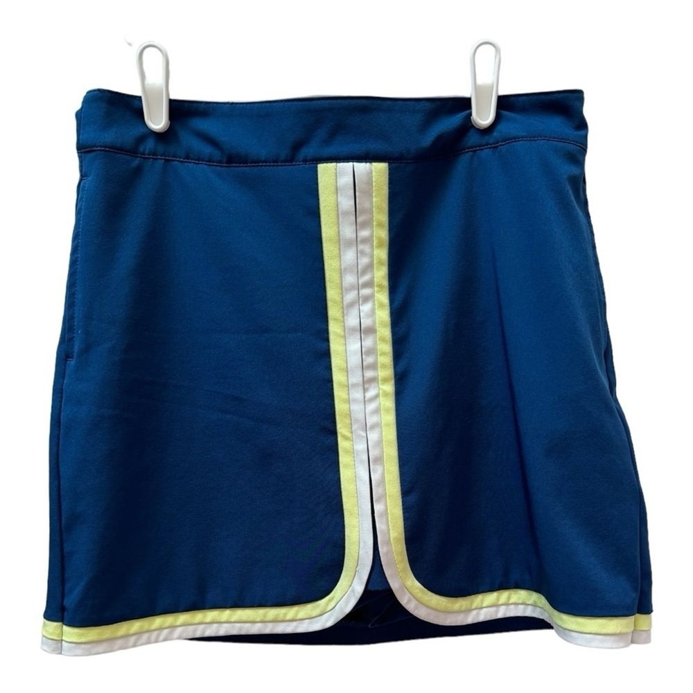 Lady Hagan Navy Blue Golf Skort White Lime Green Trim Sporty‎ Athletic Size 6